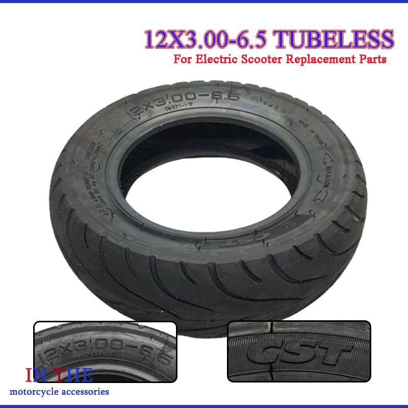 Scooter Parts - 12 İnç 12x3.00-6.5 Tüpsüz Kalın Lastik