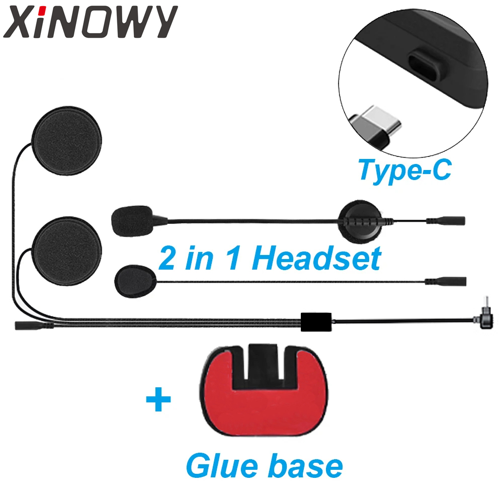Full Face Motorcycle Helmet With Bluetooth - Tip-c için USB-C Xinowy V6 artı