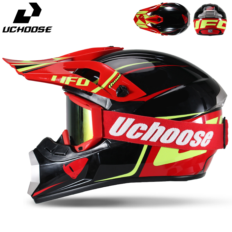 Off Road Motocross Helmet Goggles Set - Uchoose Motokros Kask Seti Yetişkin Off