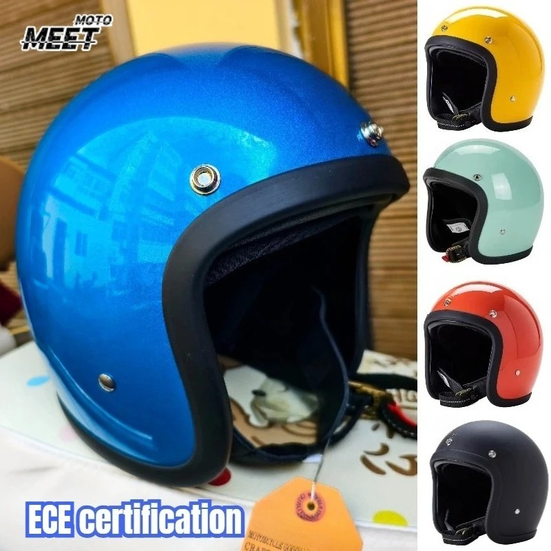 Japon Kore Tarzı Açık Yüz Moto - Vintage Open Face Retro Helmet incelemesi ve fiyatı