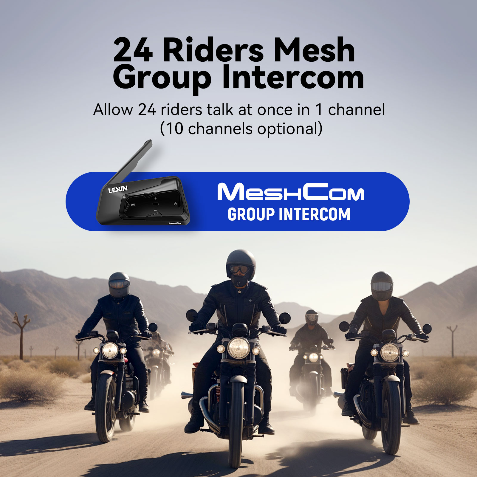 Lexin-meshcom motosiklet MESH  - Universal Motorcycle Helmet Intercom Headset incelemesi ve fiyatı