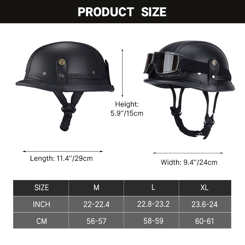 Alman Yarım Vintage Kask Klasi - Vintage Open Face Retro Helmet incelemesi ve fiyatı