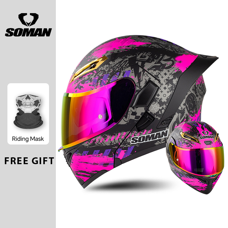 Unisex DOT Onaylı Çift Vizörlü - Dual Visor Motorcycle Racing Helmet incelemesi ve fiyatı