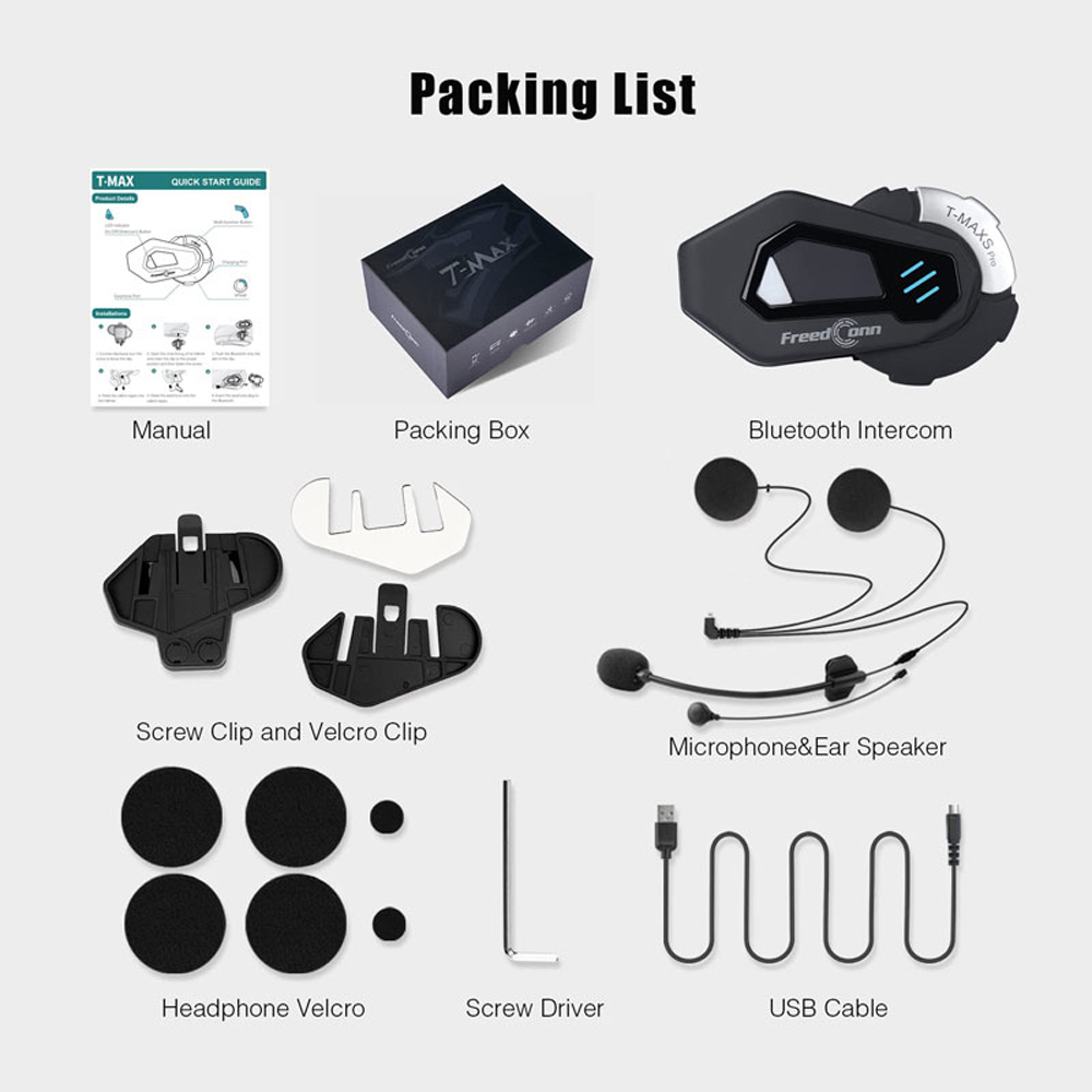 FreedConn T MAX S PRO Motosikl - Universal Motorcycle Helmet Intercom Headset incelemesi ve fiyatı