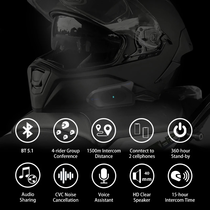 GOCOM4 motosiklet Bluetooth in - Universal Motorcycle Helmet Intercom Headset incelemesi ve fiyatı