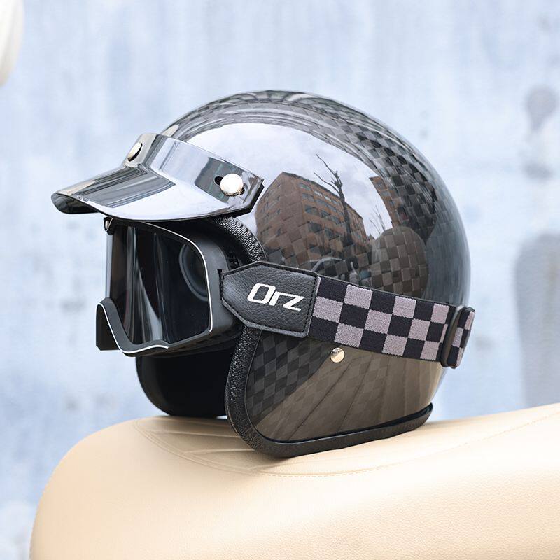 2026 Karbon Fiber Vintage Kask - Carbon Fiber Lightweight Motorcycle Helmet incelemesi ve fiyatı