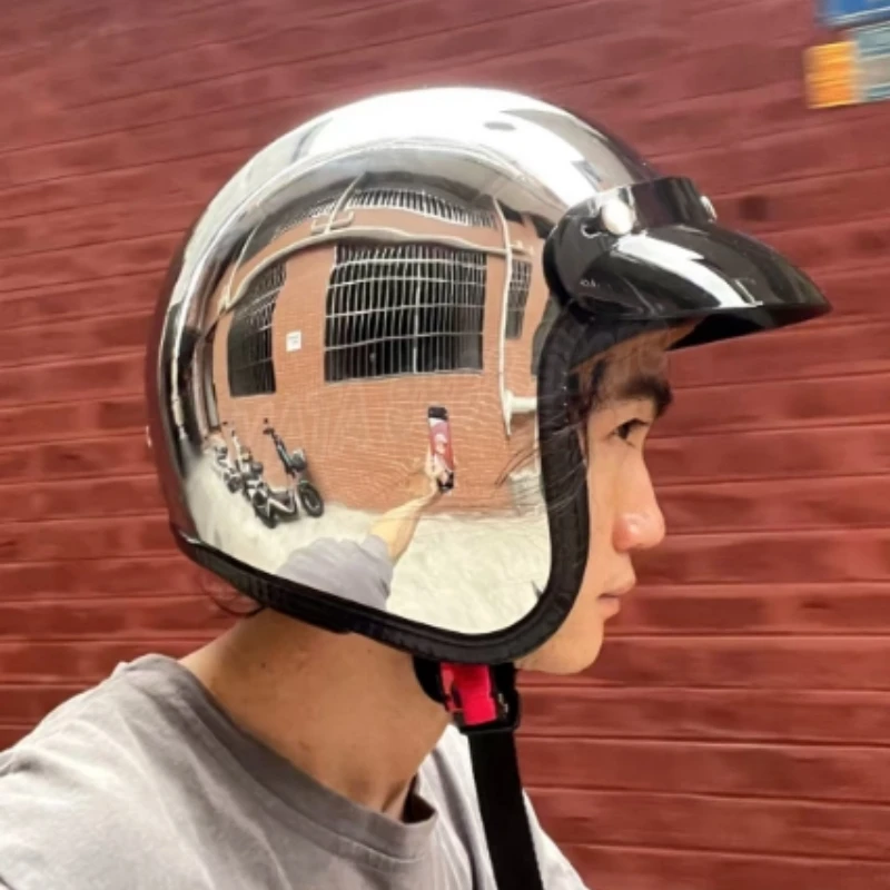 Şık ve Eşsiz Gümüş Kaplama Açı - Vintage Open Face Retro Helmet incelemesi ve fiyatı