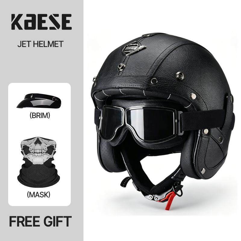 KAESE Klasik Gri Cafe Retro El - Vintage Open Face Retro Helmet incelemesi ve fiyatı